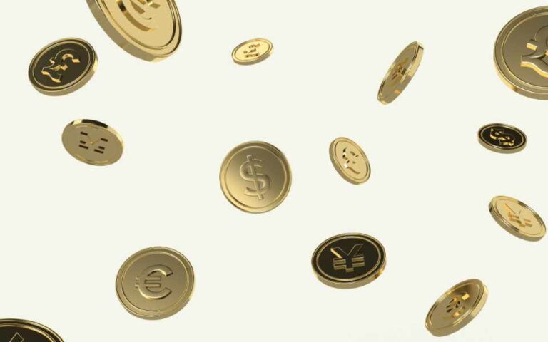 crypto coins raining down
